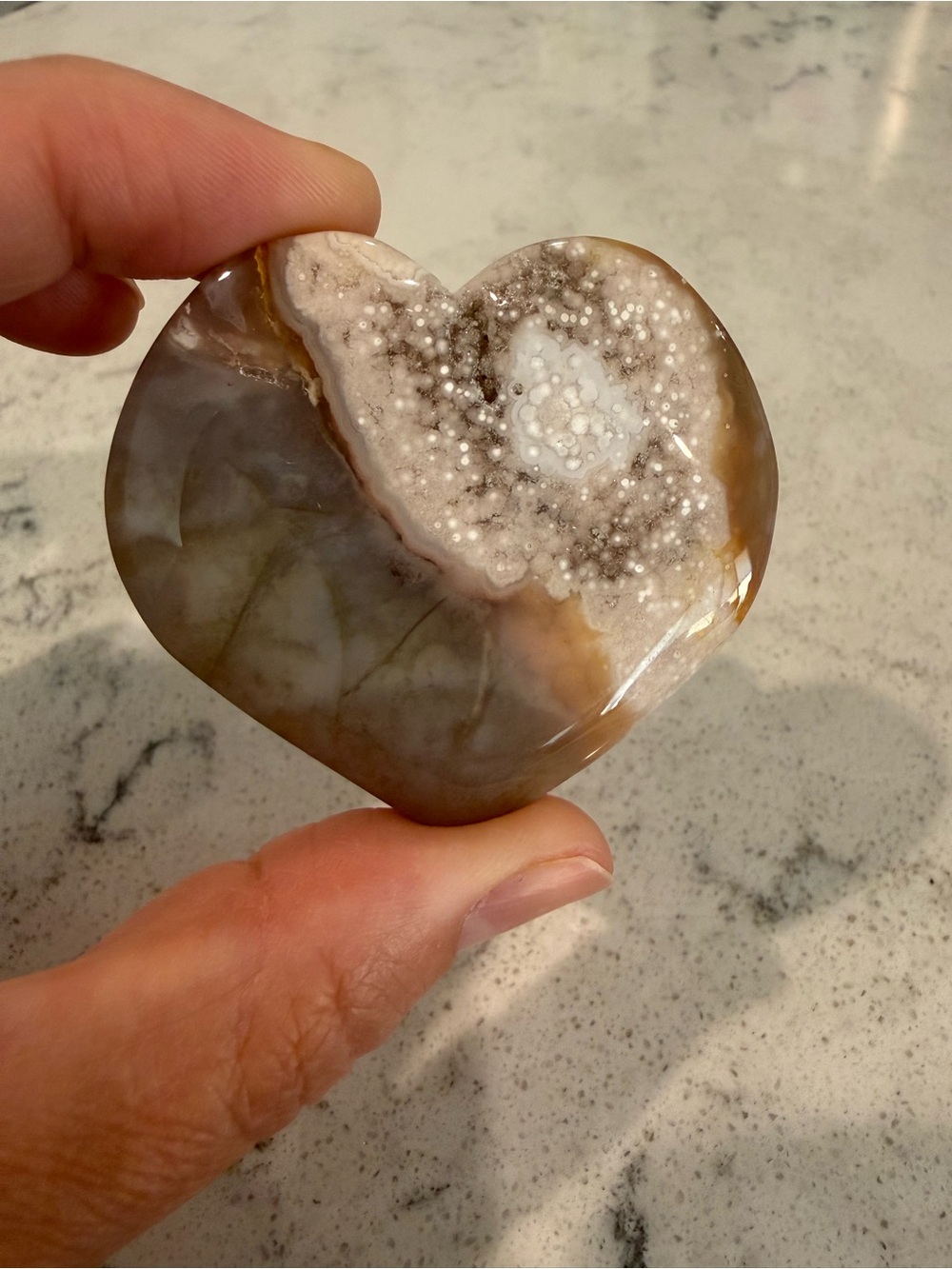 Flower Agate Heart